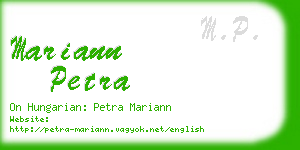 mariann petra business card